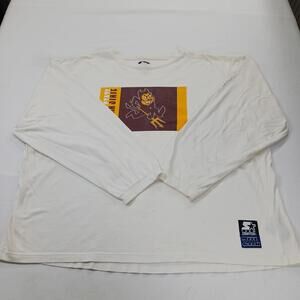 ASU Arizona State Sun Devils Men's White Distressed Graphic T-Shirt Size 2XL